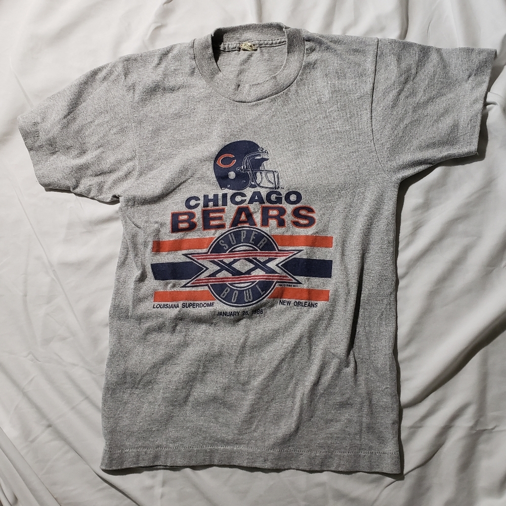 Vintage Chicago Bears 1985 Super Bowl XX Youth Small Gray T-Shirt Rare!